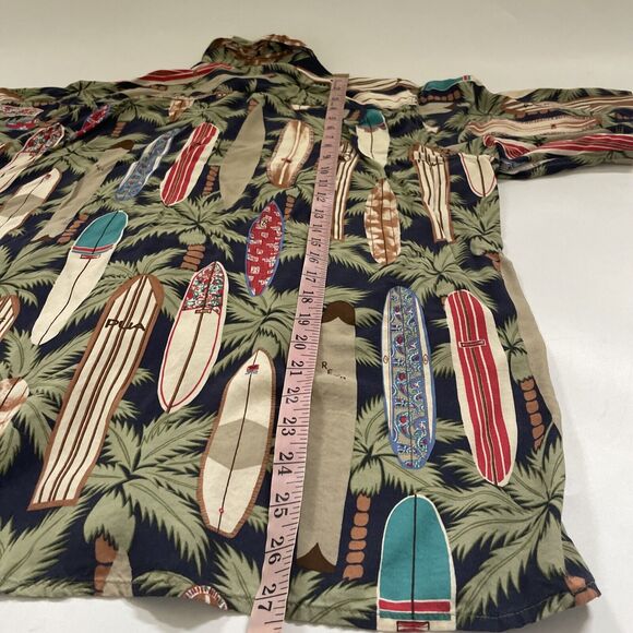 VINTAGE Reyn Spooner Hawaiian Traditionals Shirt Size Medium Surf Boards Beachy - Picture 6 of 9